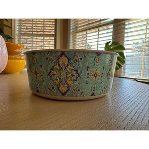 World market melamine turquoise bowl 8”